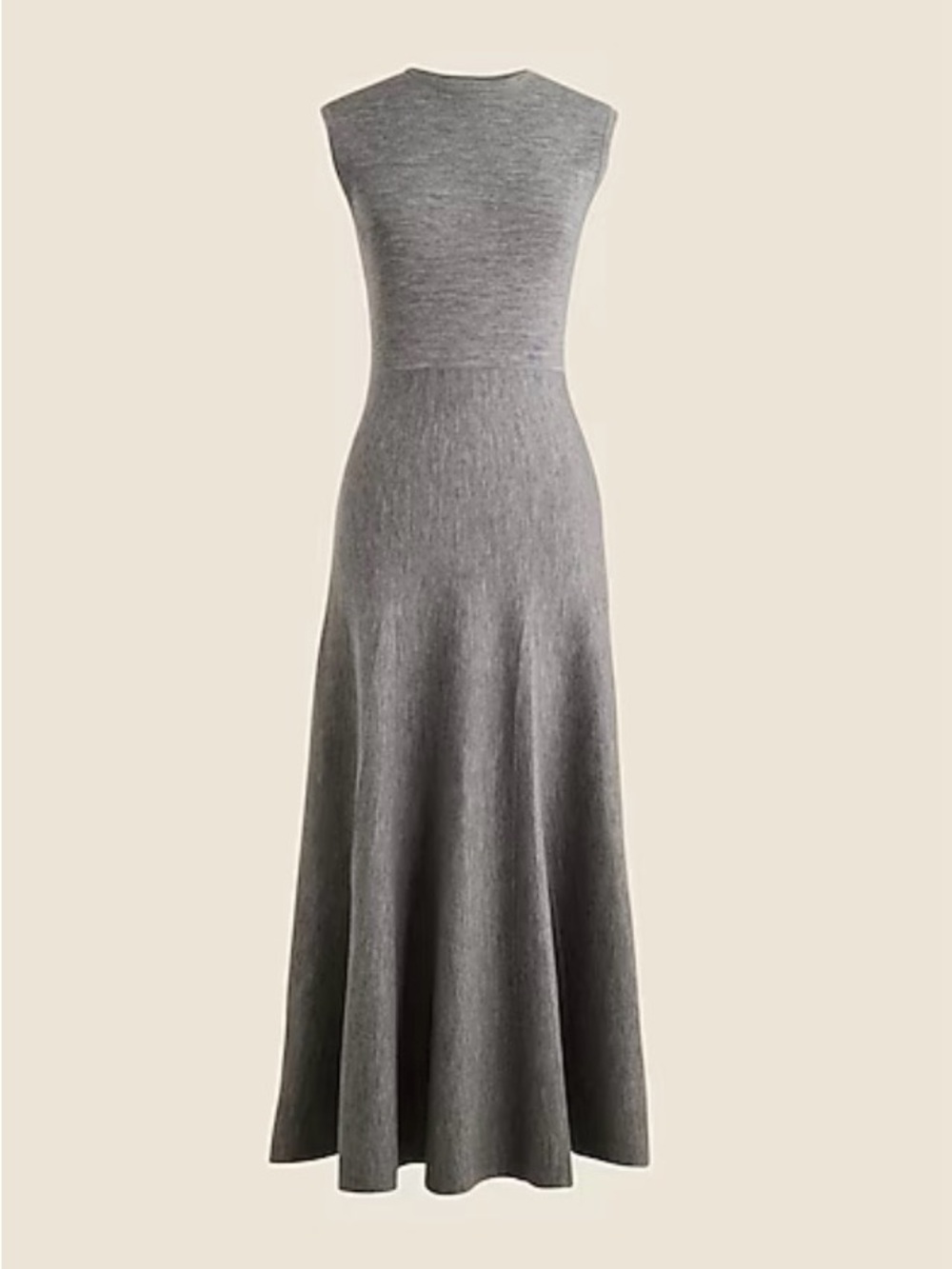 J. Crew Sleeveless Knit Midi Dress in Gray